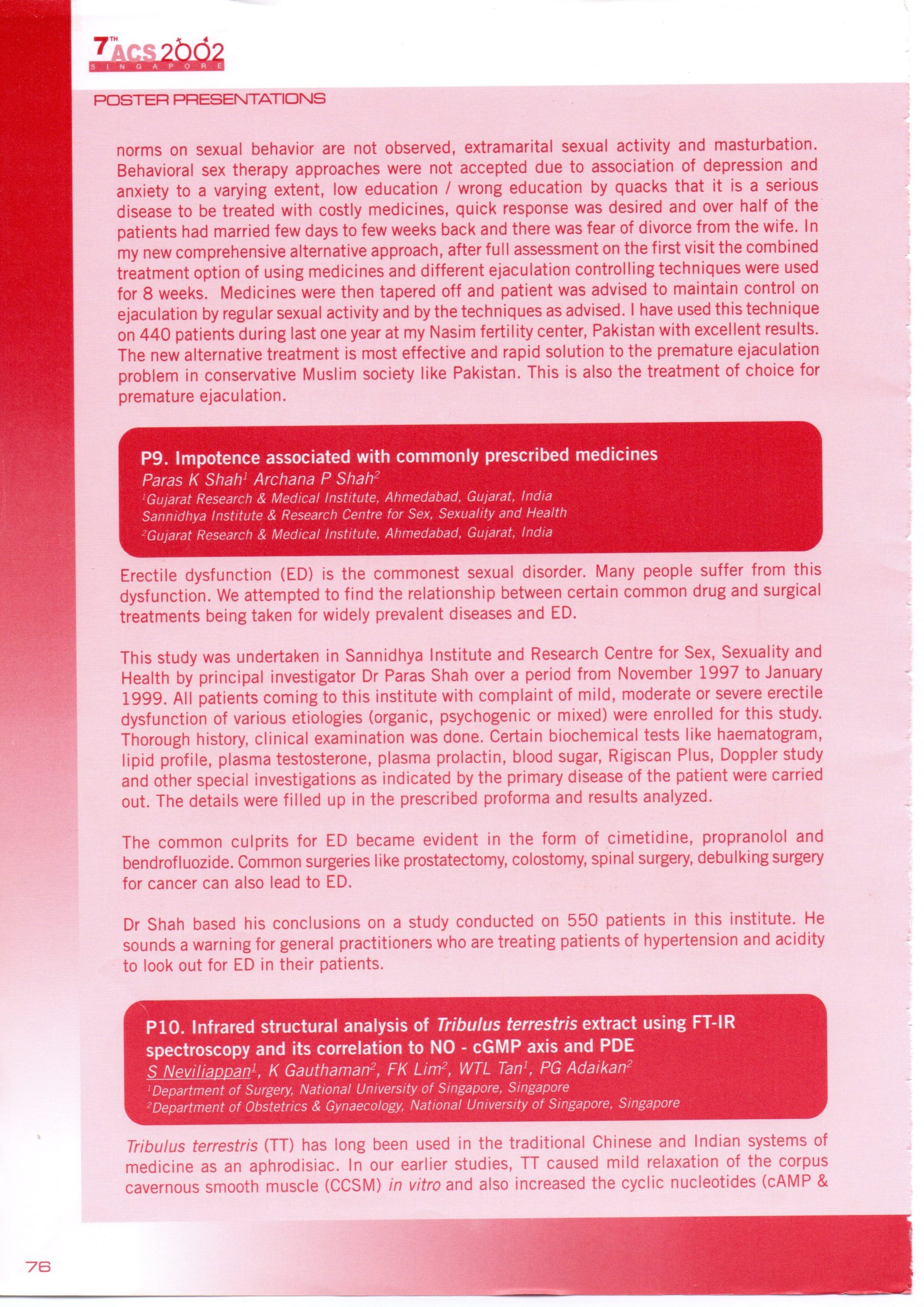 7th Asian Congress Of Sexology 2002