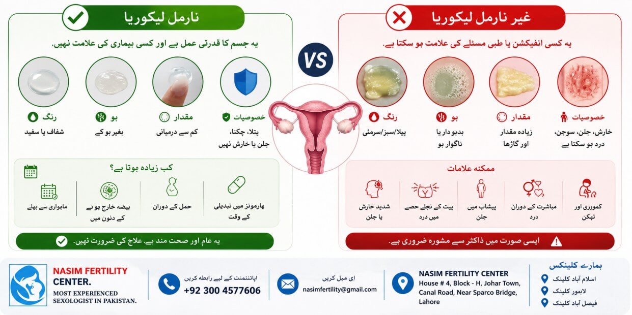 نارمل اور غیر نارمل لیکوریا میں فرق
