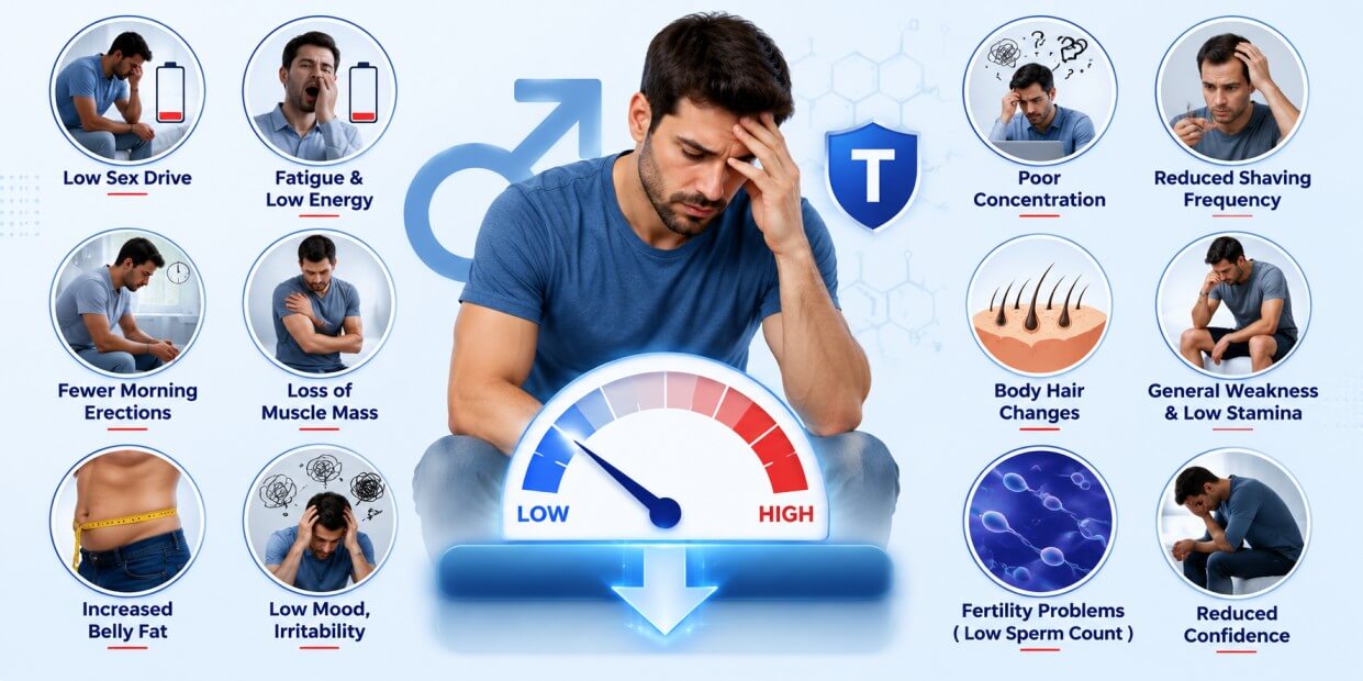 Low Testosterone Symptoms That May Appear With ED