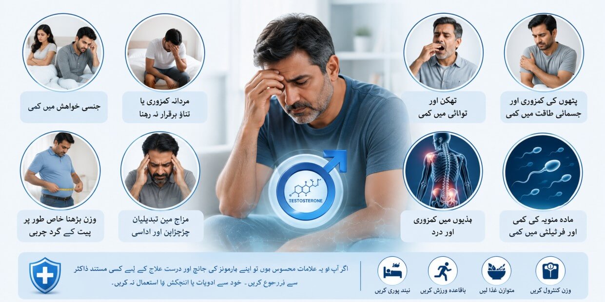 ٹیسٹوسٹیرون کی کمی کی علامات